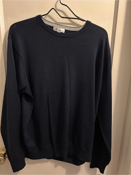 Peter Millar Other - Peter Millar Navy Blue Crewneck Sweater Wool Silk Blend